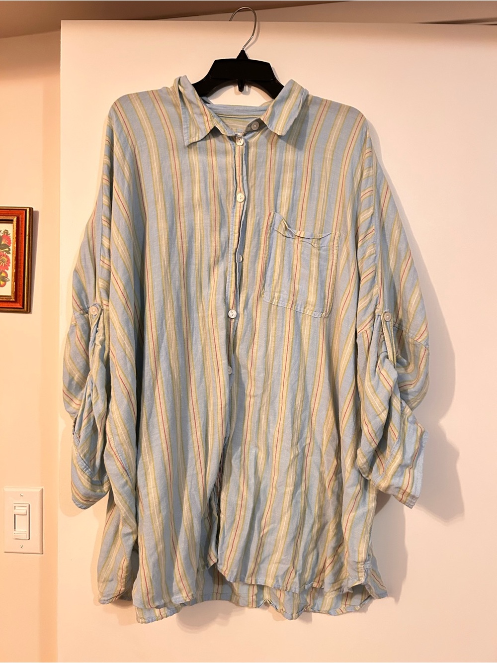 American Eagle Oversized Striped Button Down Shirt